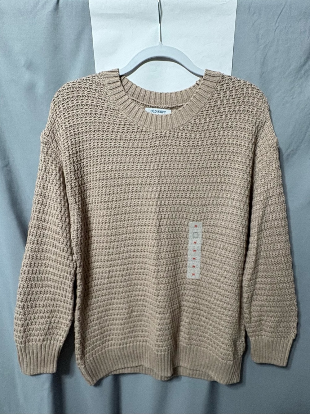 Old Navy Shaker Stitch Crewneck Pullover Tunic Length Sweater New